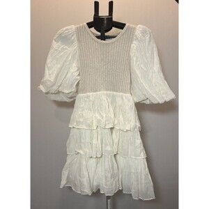 Sofie The Label Cream Babydoll Trapeze Style Tiered Dress- Size Small